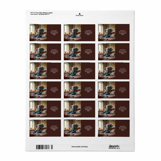 Fantasy Schattigee Baby Elephant Jeans Etiket (Full Sheet)