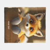 Fantasy Schattigee Baby Fox Box Fleece Deken (Voorkant (Horizontaal))