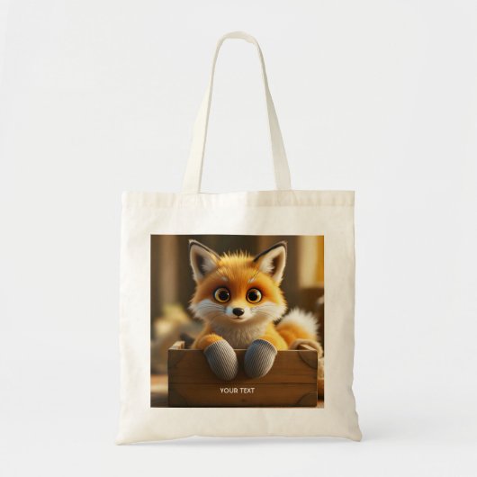 Fantasy Schattigee Baby Fox Box Tote Bag (Voorkant)