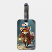 Fantasy Schattigee Baby Fox Mouse Bagagelabel (Achterkant verticaal)