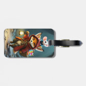 Fantasy Schattigee Baby Fox Mouse Bagagelabel (Achterkant horizontaal)