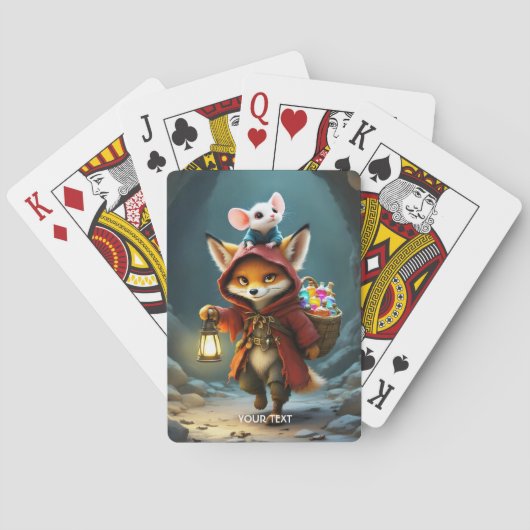 Fantasy Schattigee Baby Fox Mouse Pokerkaarten (Achterkant)