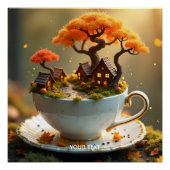 Fantasy Schattigee beker van de herfst Perfect Poster (Voorkant)