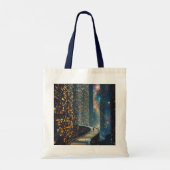 Fantasy Schattigee bibliotheek trappen ruimte Tote Bag (Achterkant)