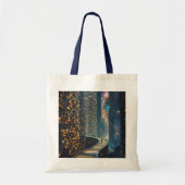 Fantasy Schattigee bibliotheek trappen ruimte Tote Bag (Voorkant)