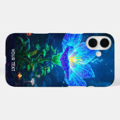Fantasy Schattigee bioluminescente blauwe bloem Case-Mate iPhone Case (Achterkant (horizontaal))