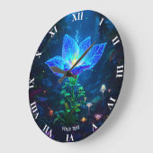 Fantasy Schattigee bioluminescente blauwe bloem Grote Klok (Hoek)