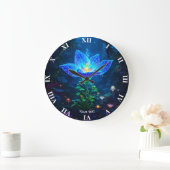 Fantasy Schattigee bioluminescente blauwe bloem Grote Klok (Huis)
