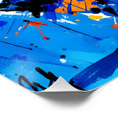Fantasy Schattigee Blauwe Oranje Danser Perfect Poster (Hoek)