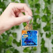 Fantasy Schattigee Blauwe Oranje Danser Sleutelhanger (Hand)