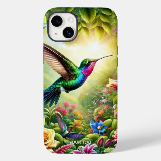 Fantasy Schattigee Bloemen Regenboog Kolibrie Case-Mate iPhone Case (Achterkant)