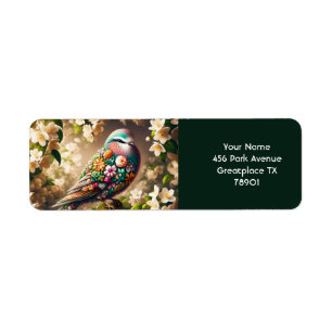 Fantasy Schattigee Bloemvogel Jasmine Etiket