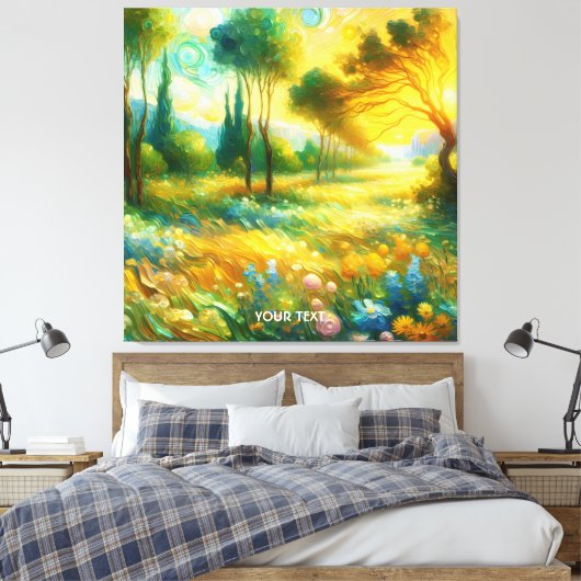 Fantasy Schattigee bomen Abstract landschap Canvas Afdruk (Insitu (Slaapkamer))