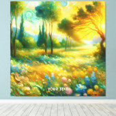 Fantasy Schattigee bomen Abstract landschap Canvas Afdruk (Insitu (Houten vloer))