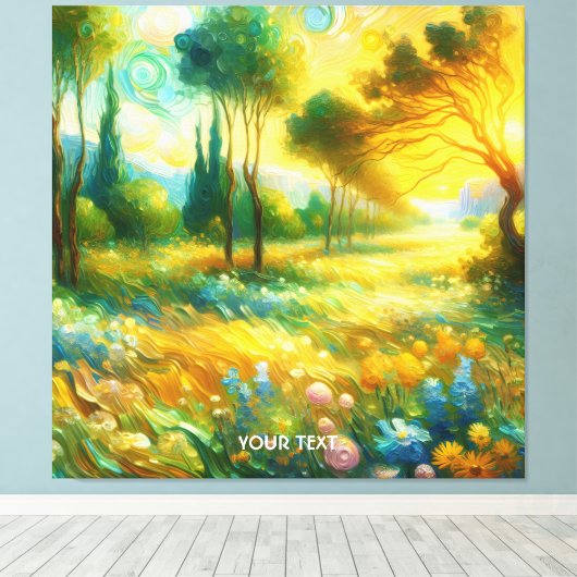 Fantasy Schattigee bomen Abstract landschap Canvas Afdruk (Insitu (Houten vloer))