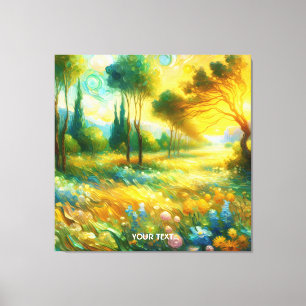 Fantasy Schattigee bomen Abstract landschap Canvas Afdruk