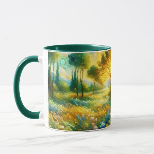 Fantasy Schattigee bomen Abstract landschap Mok (Links)