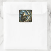 Fantasy Schattigee boogpijl Vierkante Sticker (Tas)