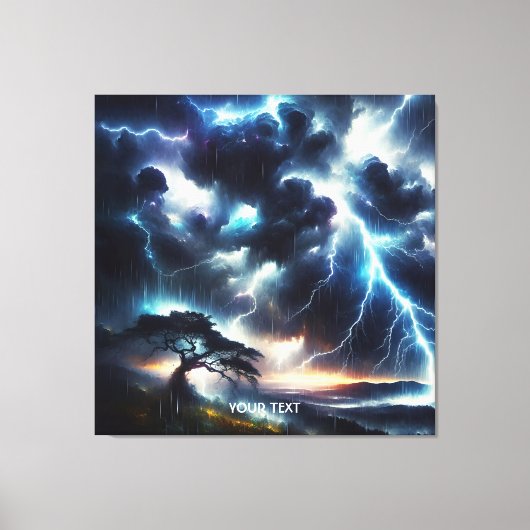 Fantasy Schattigee boomregenverlichting Canvas Afdruk (Voorkant)