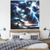 Fantasy Schattigee boomregenverlichting Canvas Afdruk (Insitu (Slaapkamer))