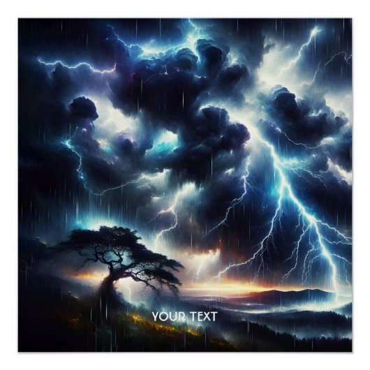 Fantasy Schattigee boomregenverlichting Perfect Poster (Voorkant)