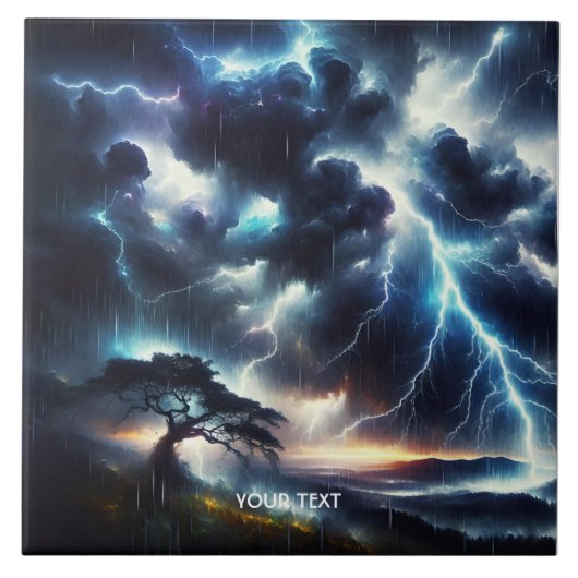 Fantasy Schattigee boomregenverlichting Tegeltje (Voorkant)
