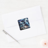 Fantasy Schattigee boomregenverlichting Vierkante Sticker (Envelop)