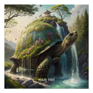 Fantasy Schattigee Bos Schildpadbloemen Perfect Poster