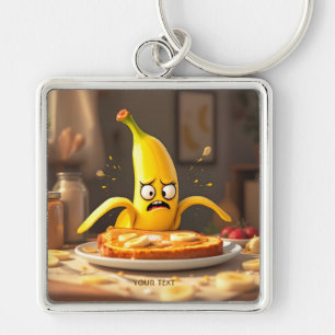 Fantasy Schattigee boter banaan toast Sleutelhanger