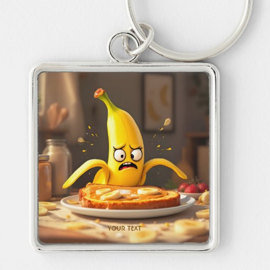 Fantasy Schattigee boter banaan toast Sleutelhanger (Voorkant)