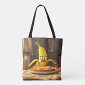 Fantasy Schattigee boter banaan toast Tote Bag (Achterkant)