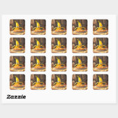 Fantasy Schattigee boter banaan toast Vierkante Sticker (Vel)