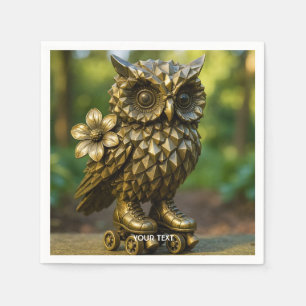 Fantasy Schattigee Brass Uil Schaatsen Servet