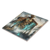 Fantasy Schattigee Bridge Steampunk Robot Tegeltje (Zijkant)