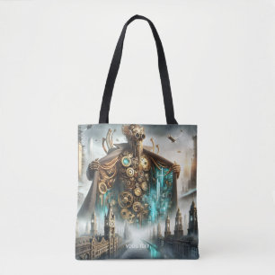 Fantasy Schattigee Bridge Steampunk Robot Tote Bag