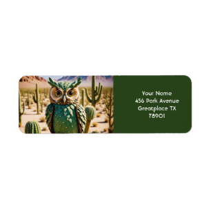 Fantasy Schattigee Cactus Uil Desert Etiket