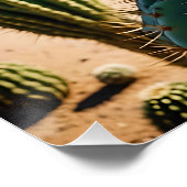 Fantasy Schattigee Cactus Uil Desert Perfect Poster (Hoek)