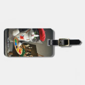 Fantasy Schattigee Cat Beret Schilderij Bagagelabel (Voorkant horizontaal)