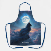 Fantasy Schattigee Cat Moon Wolken Schort (Voorkant)