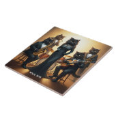 Fantasy Schattigee Cats Jazz Band Tegeltje (Zijkant)