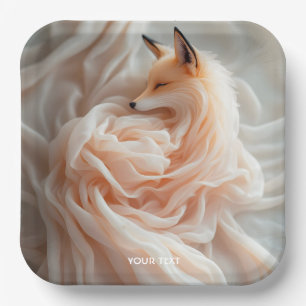 Fantasy Schattigee Chiffon Fabric Fox Papieren Bordje