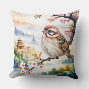 Fantasy Schattigee Chinese vogelbloesem Kussen