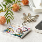 Fantasy Schattigee Chinese vogelbloesem Sleutelhanger (Zijkant)