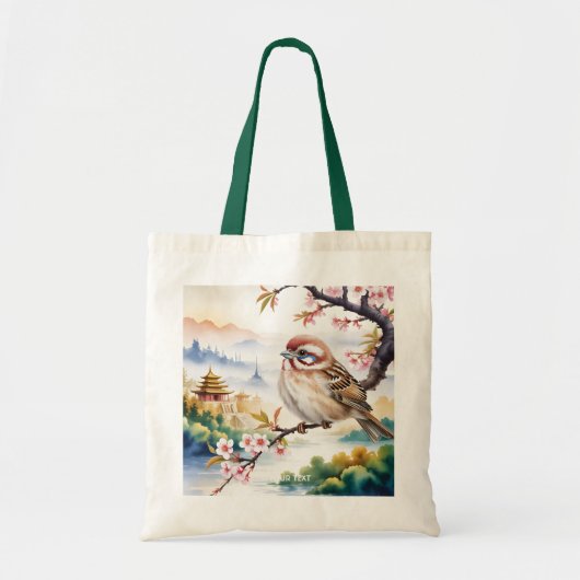Fantasy Schattigee Chinese vogelbloesem Tote Bag (Voorkant)