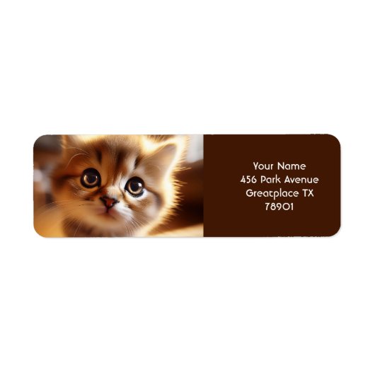 Fantasy Schattigee close-up kleine kitten Etiket (Voorkant)