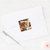 Fantasy Schattigee close-up kleine kitten Vierkante Sticker (Envelop)