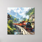 Fantasy Schattigee Crimson Antiek Train Canvas Afdruk (Voorkant)