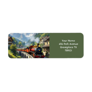 Fantasy Schattigee Crimson Antiek Train Etiket
