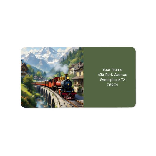 Fantasy Schattigee Crimson Antiek Train Etiket (Voorkant)