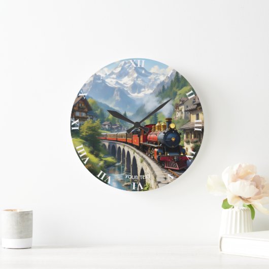 Fantasy Schattigee Crimson Antiek Train Grote Klok (Huis)